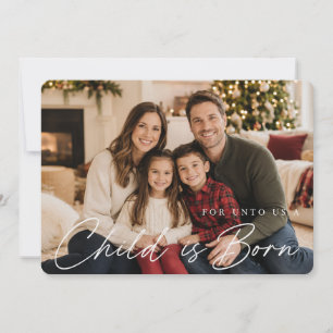 Kerst Foto Bijbeltekst Kind Is Geboren Feestdagenkaart