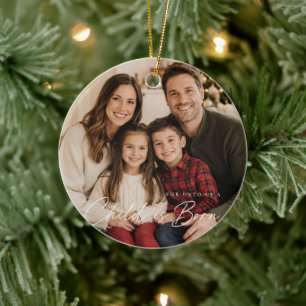 Kerst Foto Bijbeltekst Kind Is Geboren Keramisch Ornament