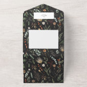 Kerst foto boog waterverf botanische bloemen all in one uitnodiging (Buitenkant)