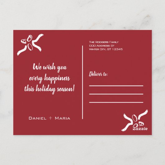 Kerst Foto Briefkaart | Aangepaste begroeting (Achterkant)