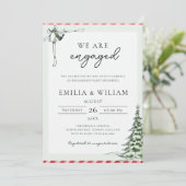 Kerst Foto Bruiloft Verlovingsfeest Kaart (Staand voorkant)