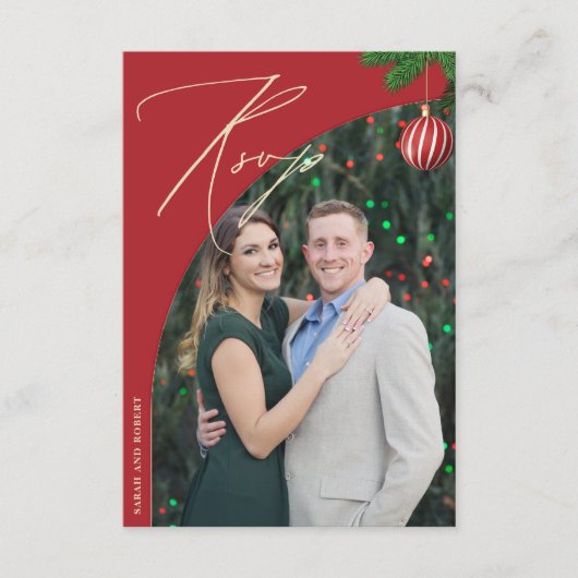 Kerst Foto Bruiloft Website | RSVP QR-code Informatiekaartje (Voorkant)