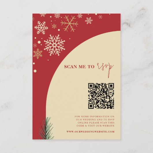Kerst Foto Bruiloft Website | RSVP QR-code Informatiekaartje (Achterkant)