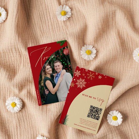Kerst Foto Bruiloft Website | RSVP QR-code Informatiekaartje