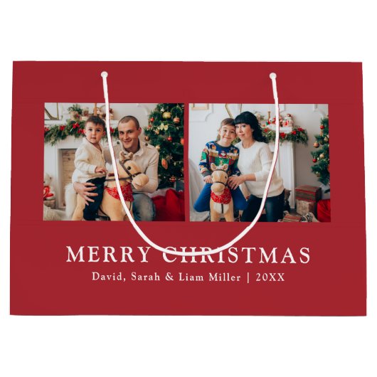 Kerst Foto Cadeautassen Groot Cadeauzakje (Voorkant)