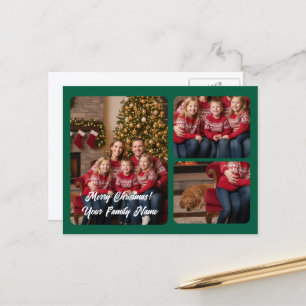 Kerst foto collage ansichtkaart voor drie afbeeldi briefkaart