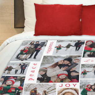 Kerst foto collage fleece deken