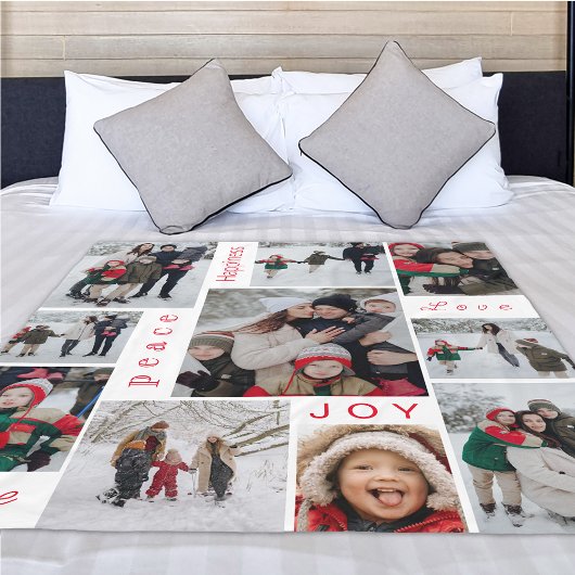 Kerst foto collage fleece deken