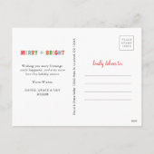 Kerst Foto Collage Groen Merry and Bright Feestdagenkaart (Achterkant)