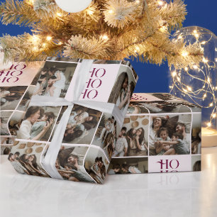 Kerst foto collage Ho Ho Ho 6 Cadeaupapier