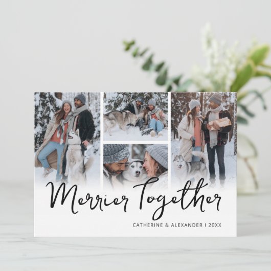 Kerst Foto Collage 'Samen Kerstmis' Feestdagenkaart (Staand voorkant)