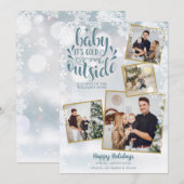 Kerst Foto Collage Schattig Baby Het Is Koud Buite Feestdagenkaart (Voorkant / Achterkant)