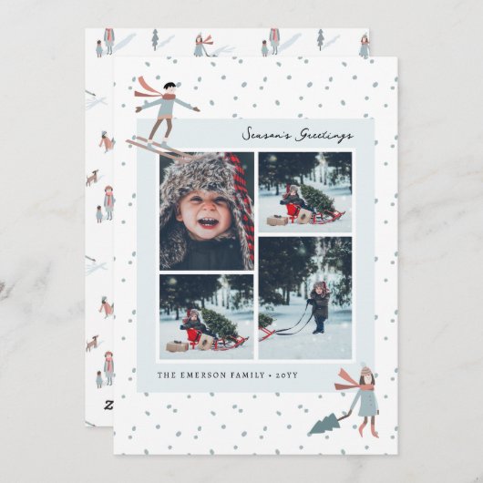 Kerst Foto Collage Vakantie Kaart (Voorkant / Achterkant)