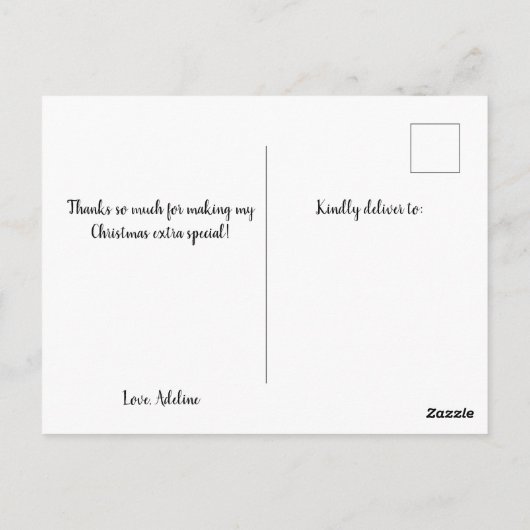 Kerst Foto Dank Je Postkaart (Achterkant)