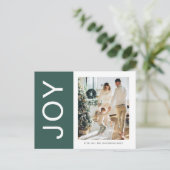 Kerst Foto Familie | Groene Kerstvreugde Briefkaart (Staand voorkant)