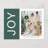 Kerst Foto Familie | Groene Kerstvreugde Briefkaart (Voorkant)