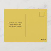 Kerst Foto Familie | Prettig Kerstfeest Geel Briefkaart (Achterkant)