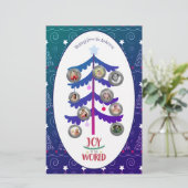 Kerst FOTO Familiestamboom Brief Jaaroverzicht Briefpapier (Staand voorkant)