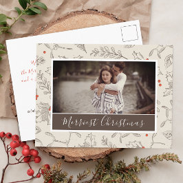 Kerst foto filter in vintage stijl briefkaart