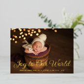 Kerst foto folie baby aankondiging (Staand Voorkant)