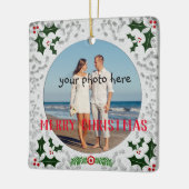 Kerst Foto Frame Keramisch Ornament (Links)