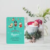 Kerst Foto Geboorte Aankondiging (Staand voorkant)