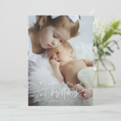 Kerst foto geboorte Meer Liefde Aankondiging (Staand voorkant)
