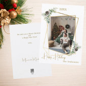 Kerst foto geometrisch goud modern feestdagenkaart