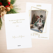 Kerst foto geometrisch goud modern feestdagenkaart