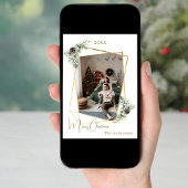 Kerst foto geometrisch goud modern feestdagenkaart