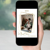 Kerst foto geometrisch goud modern feestdagenkaart