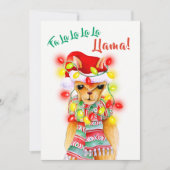 Kerst foto gril Llama en patroon Feestdagenkaart (Voorkant)