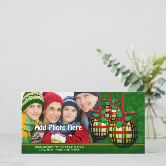 Kerst Foto Groeten Aangepaste Vakantie Sjabloon (Staand voorkant)