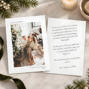 Kerst Foto Handgeschreven Script Letter Wit Feestdagenkaart