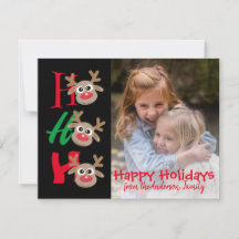Kerst Foto Ho Ho Ho Cartoon Rendier Zwart