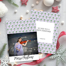 Kerst foto in lijst lila paars feestdagenkaart