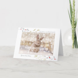 Kerst Foto Kaart - Goud Zilver Bladeren