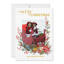 Kerst Foto Kaart Hulst Bessen & Poinsettia's