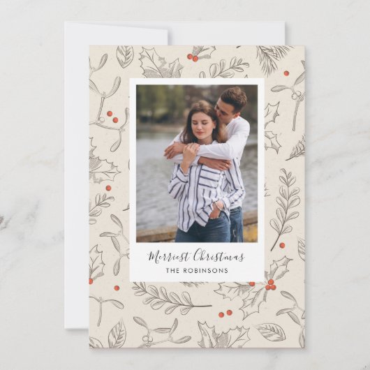 Kerst foto kaart in vintage stijl (Voorkant)