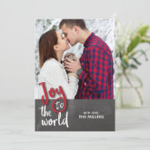 Kerst foto kaart 'Joy to the World' (Staand voorkant)