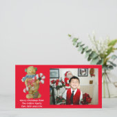 Kerst foto kaart kerstman van peperkoek (Staand voorkant)