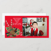 Kerst foto kaart kerstman van peperkoek (Voorkant / Achterkant)