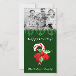 Kerst Foto Kaart met Suikerstokken