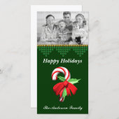 Kerst Foto Kaart met Suikerstokken (Voorkant / Achterkant)