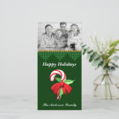 Kerst Foto Kaart met Suikerstokken (Staand voorkant)