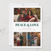 Kerst Foto Kaart met Vrede en Liefde (Voorkant)