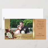 Kerst foto kaart poinsettia's (Voorkant / Achterkant)