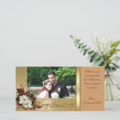 Kerst foto kaart poinsettia's (Staand voorkant)