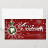 Kerst Foto Kaart Tandheelkundige Molaar Rood Groen (Voorkant / Achterkant)