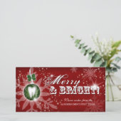 Kerst Foto Kaart Tandheelkundige Molaar Rood Groen (Staand voorkant)